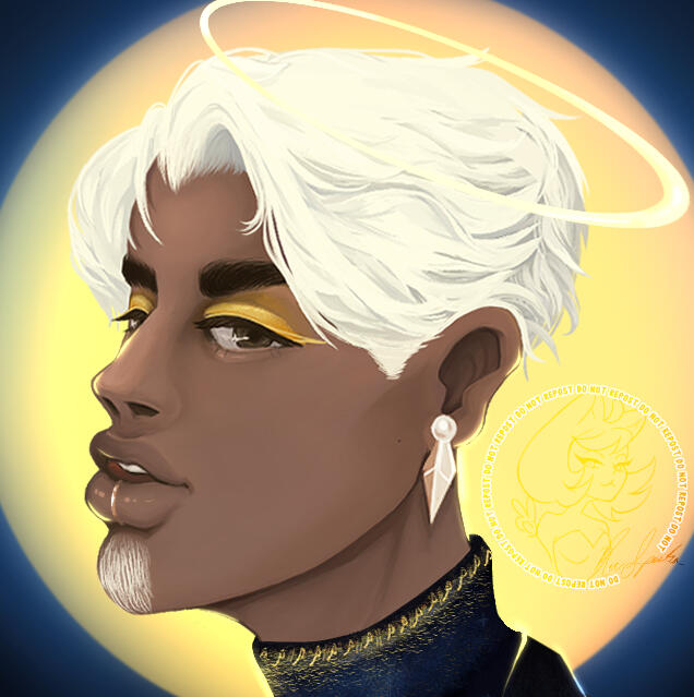 Example of a fully rendered character headshot commission.