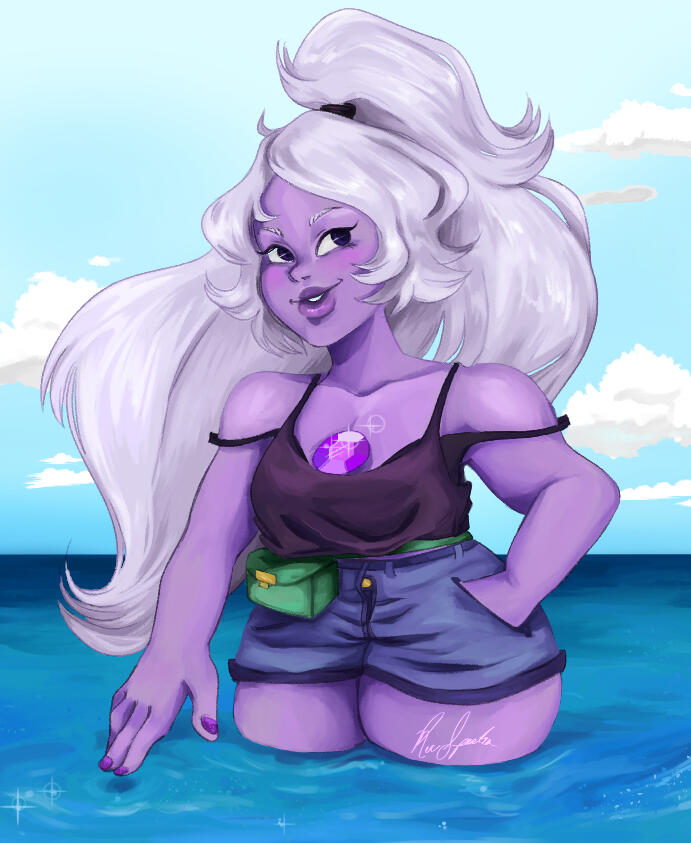 Half-body - Fan Art of Amethyst from Steven Universe