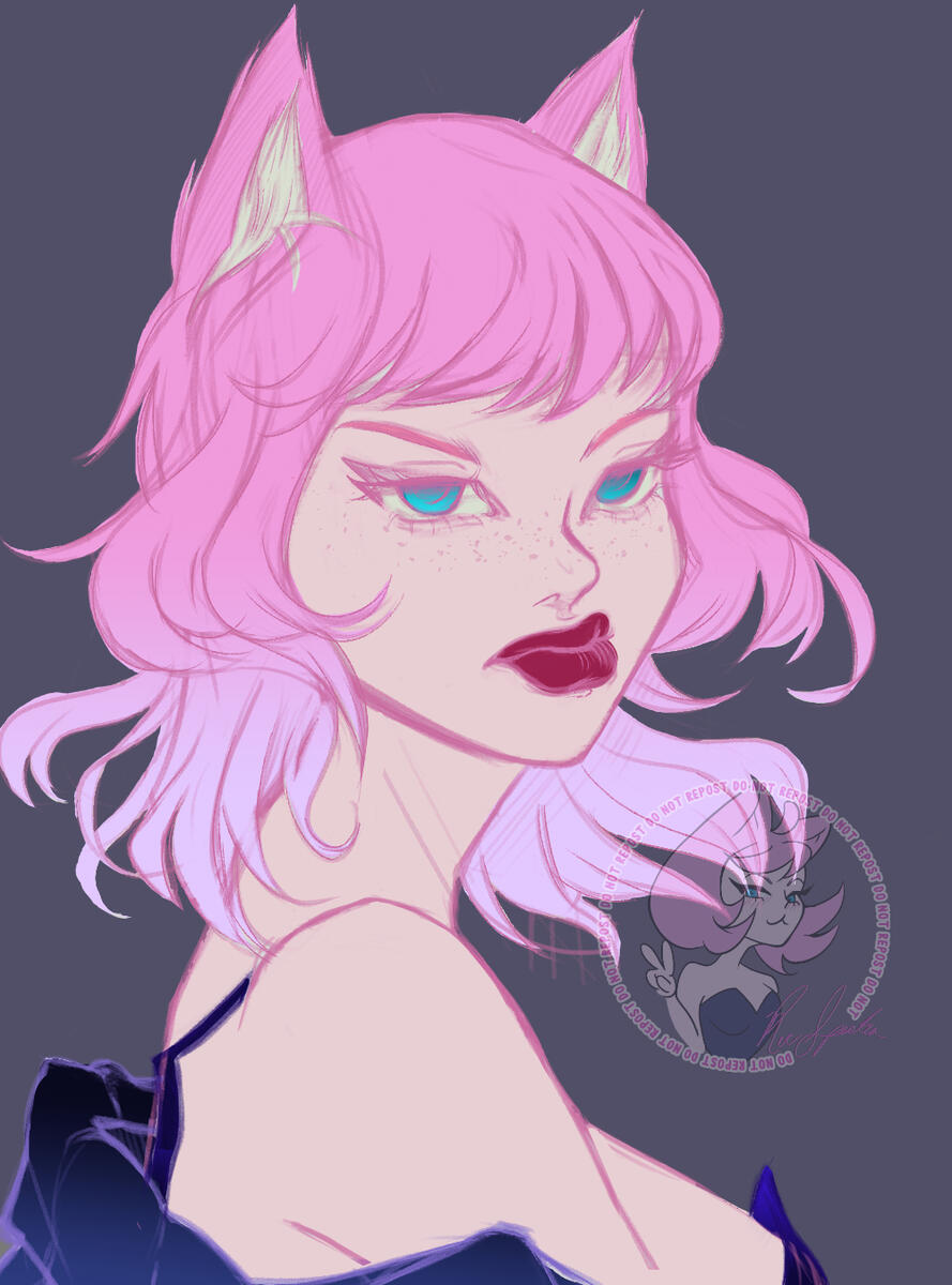 Example of character portrait bust commission with flat colors, no additional rendering.